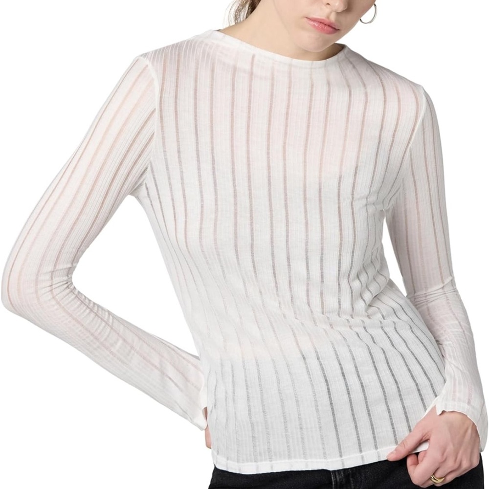 All saints Chalk White Long Sleeve Tee